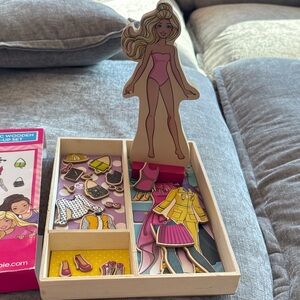 Barbie Dress-Up Set with Pink and Yellow Outfits